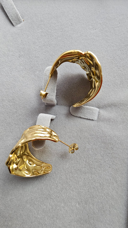 18K Gold-Plated Crossover Statement Earrings