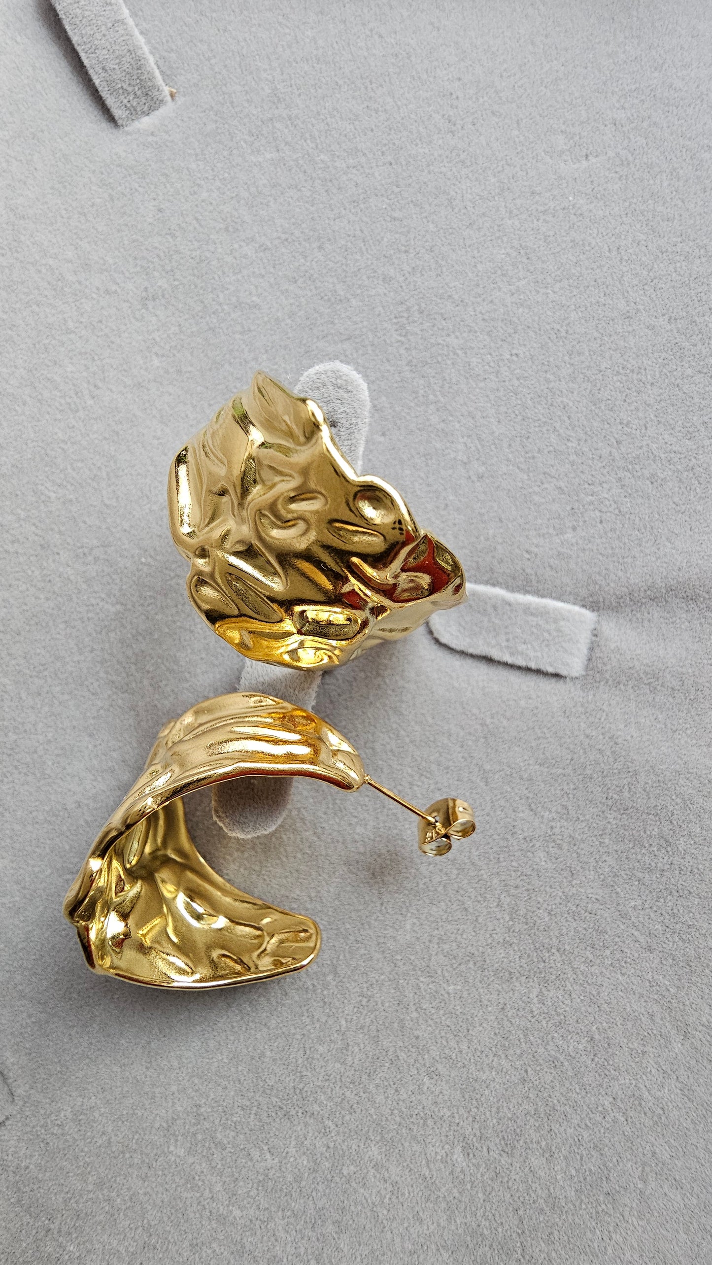 18K Gold-Plated Crossover Statement Earrings