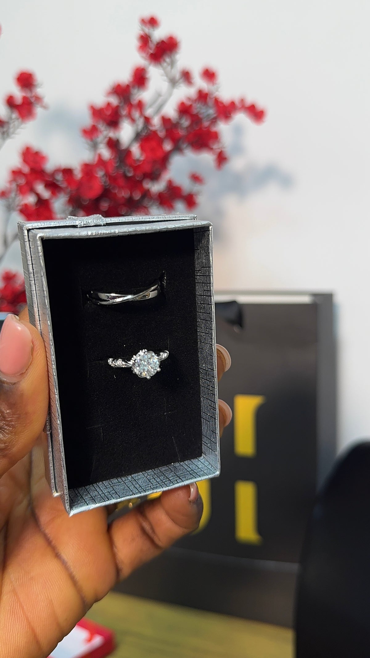 Adjustable Everlasting Sparkle Hers Wedding Ring Set
