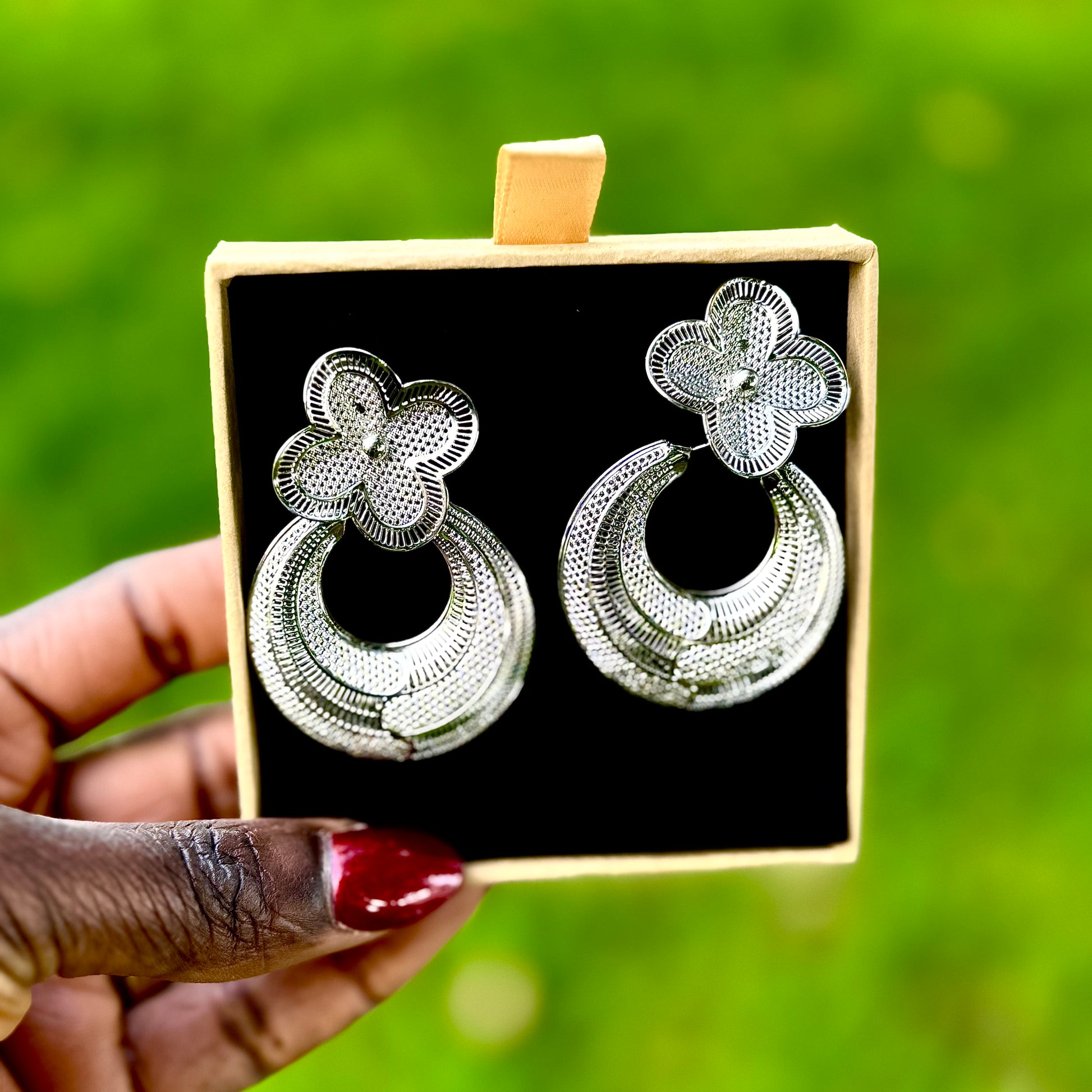 18K Gold-Plated Crossover Statement Earrings