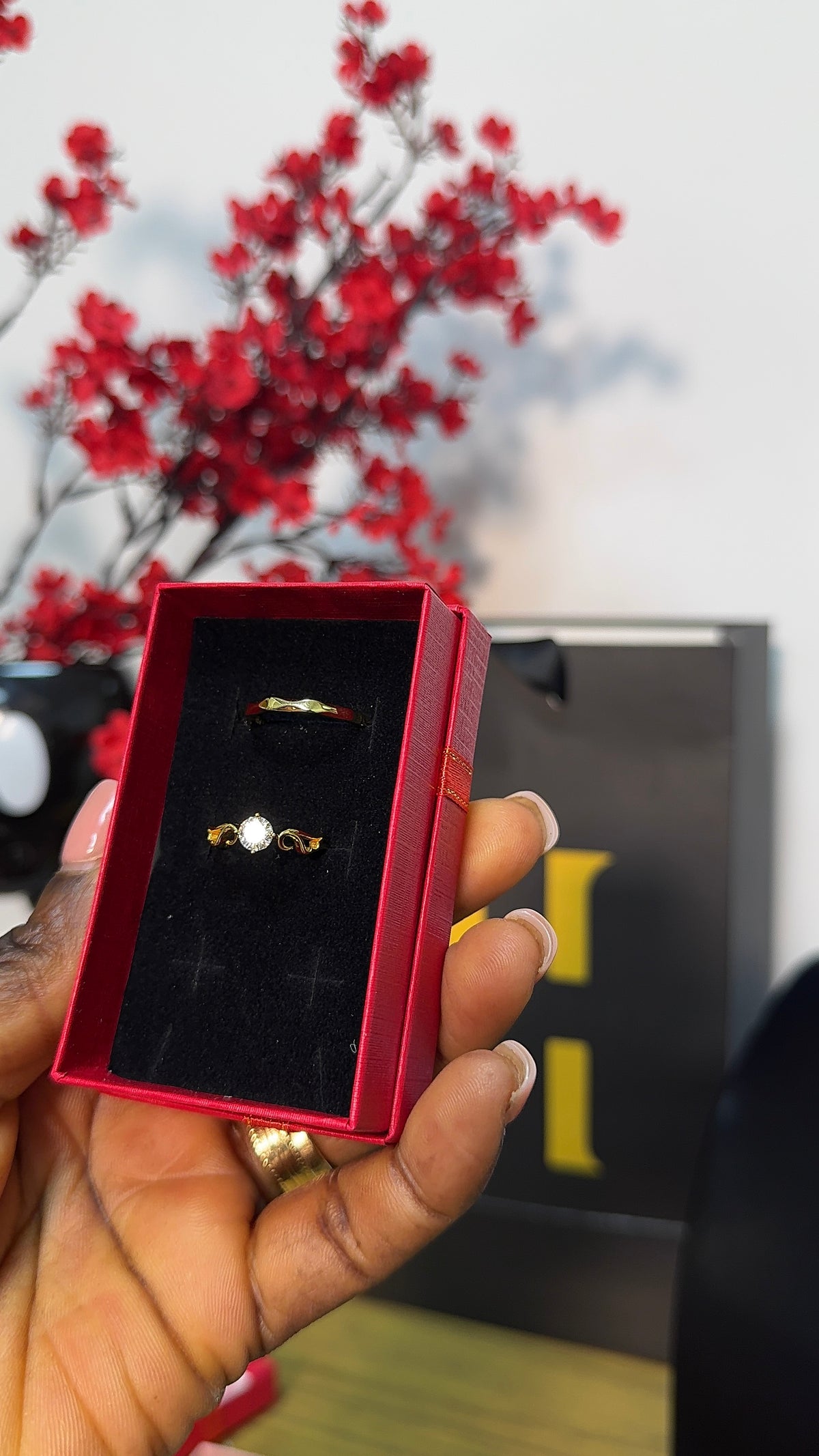 Adjustable Royal Romance Gold Plated Bride Wedding Rings