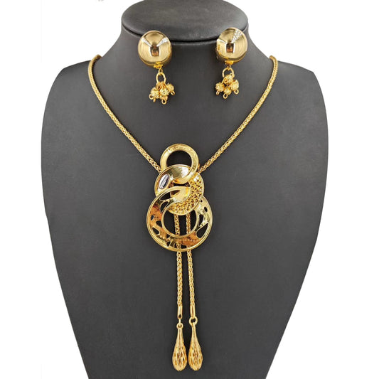 18K Gold Plated Premium Pendant & Earrings Set