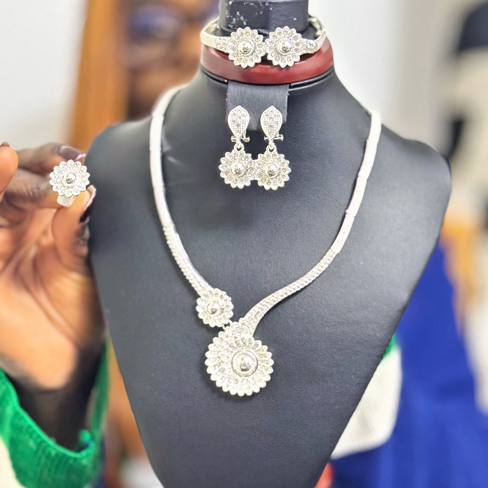 Sterling steel Pendant & Earrings Set