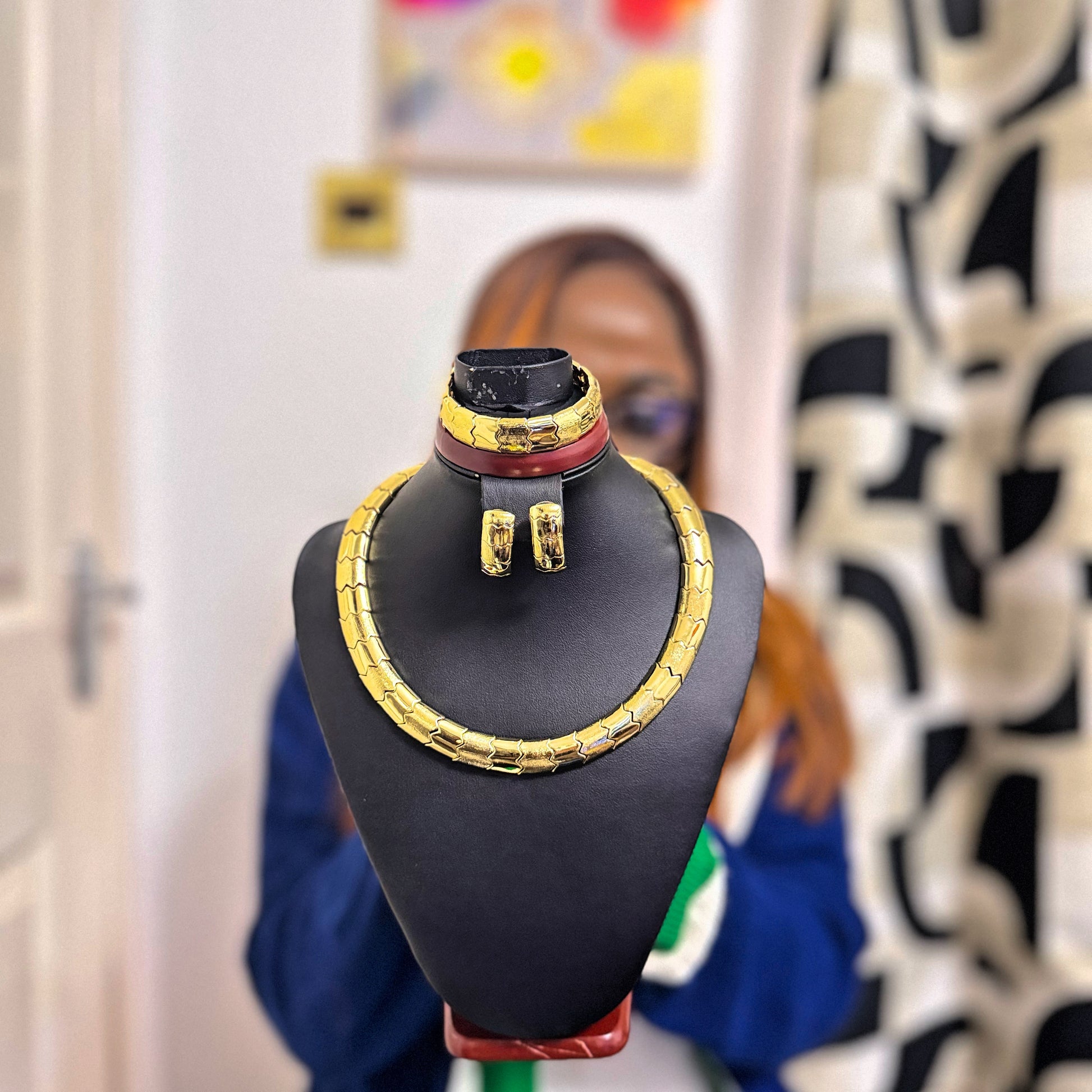 18K Gold Plated Bold Coin Pendant Set