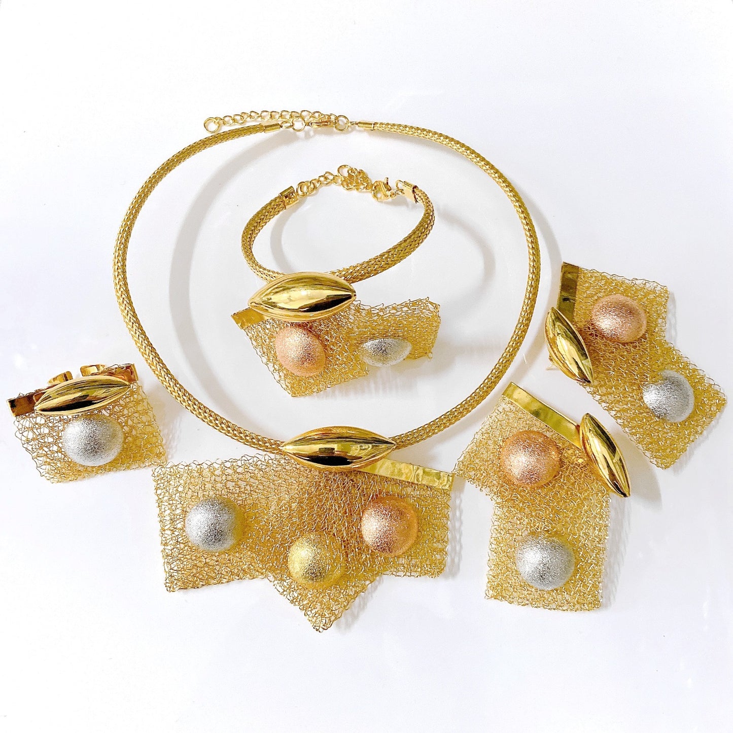 18K Gold-Plated African Wedding Party Jewelry Set