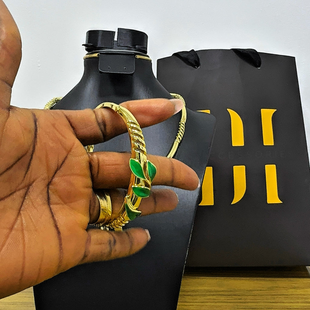 Royal 18K Gold-Plated Nigerian Owambe Jewelry Set