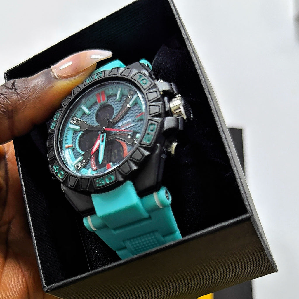 Blue Classic Stainless Steel Watch