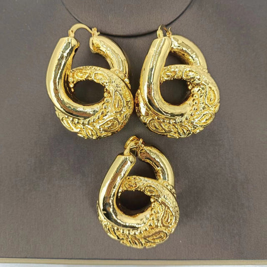 18K Gold-Plated Butterfly Pendant & Earrings Set