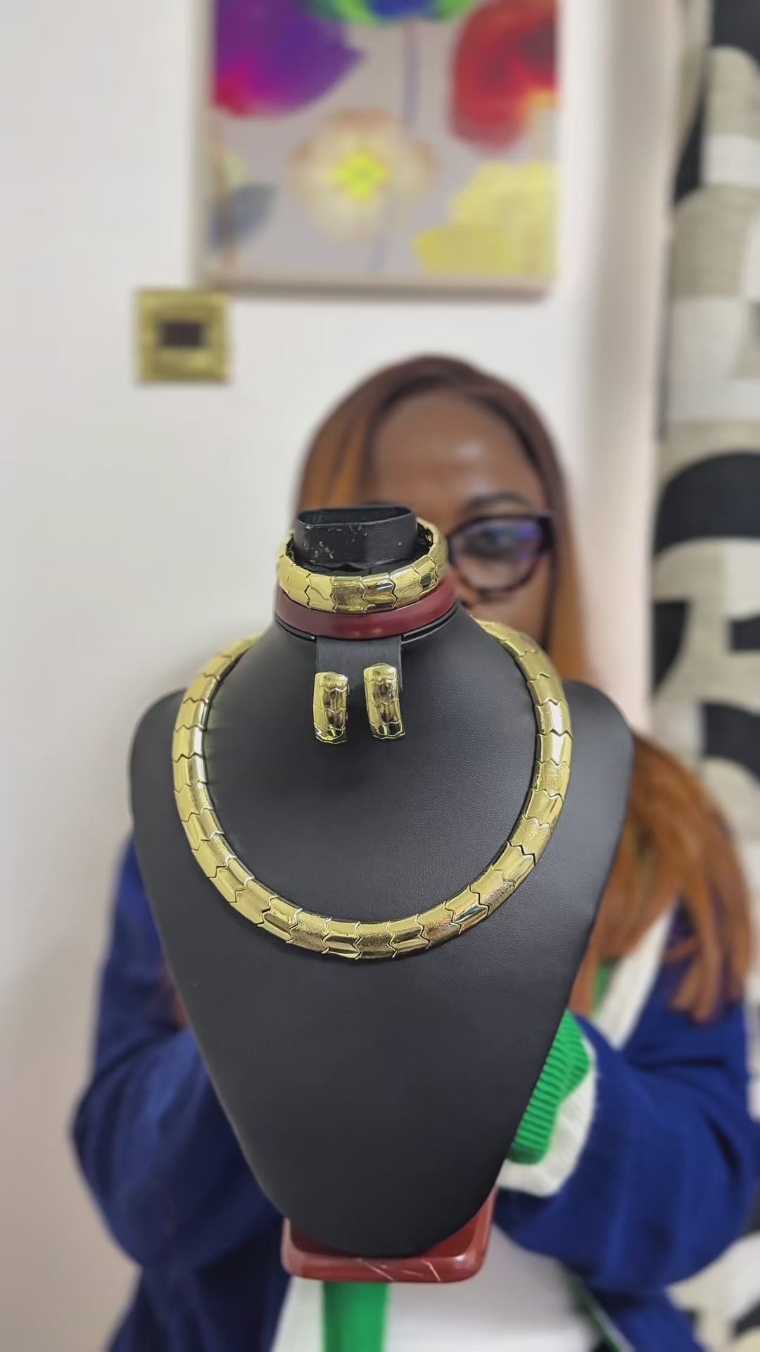 18K Gold Plated Bold Coin Pendant Set