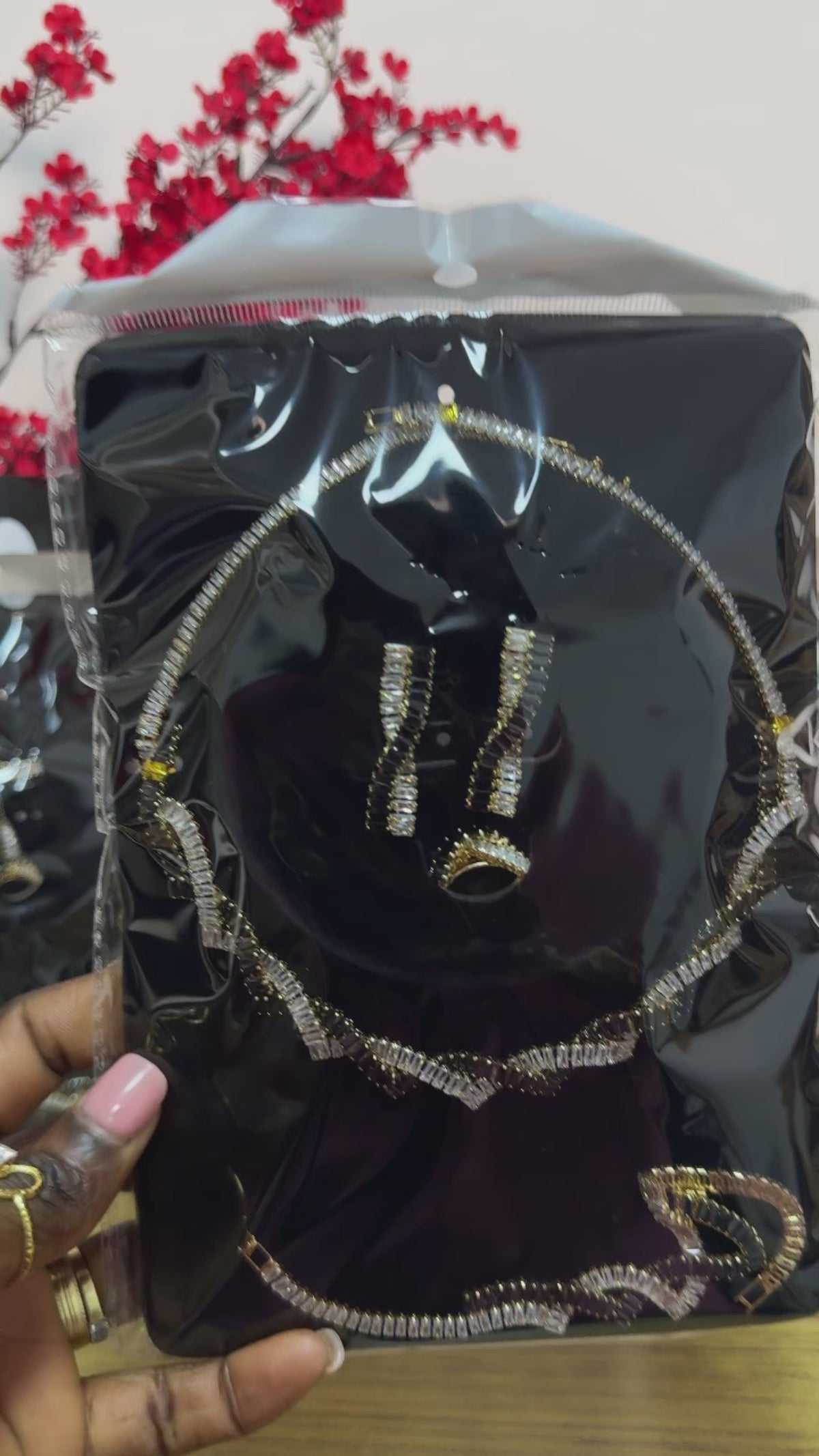 Cubic Zirconia Jewellery Set UK | 4 Piece Set - Necklace, Earrings, Ring & Bracelet 04