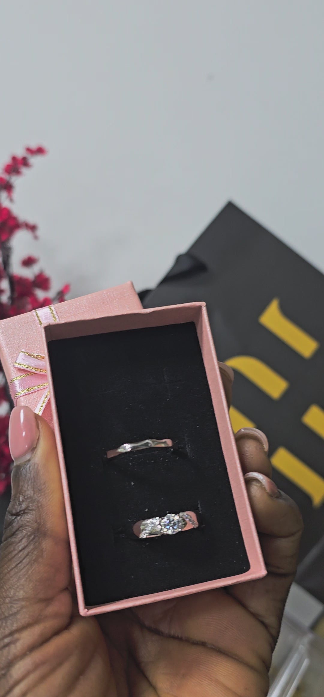 Adjustable Love Silver Wedding Ring Set2