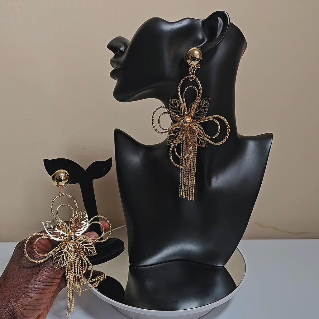 Ava Luxe – 18K Gold-Plated Multicolour Dangle Earrings