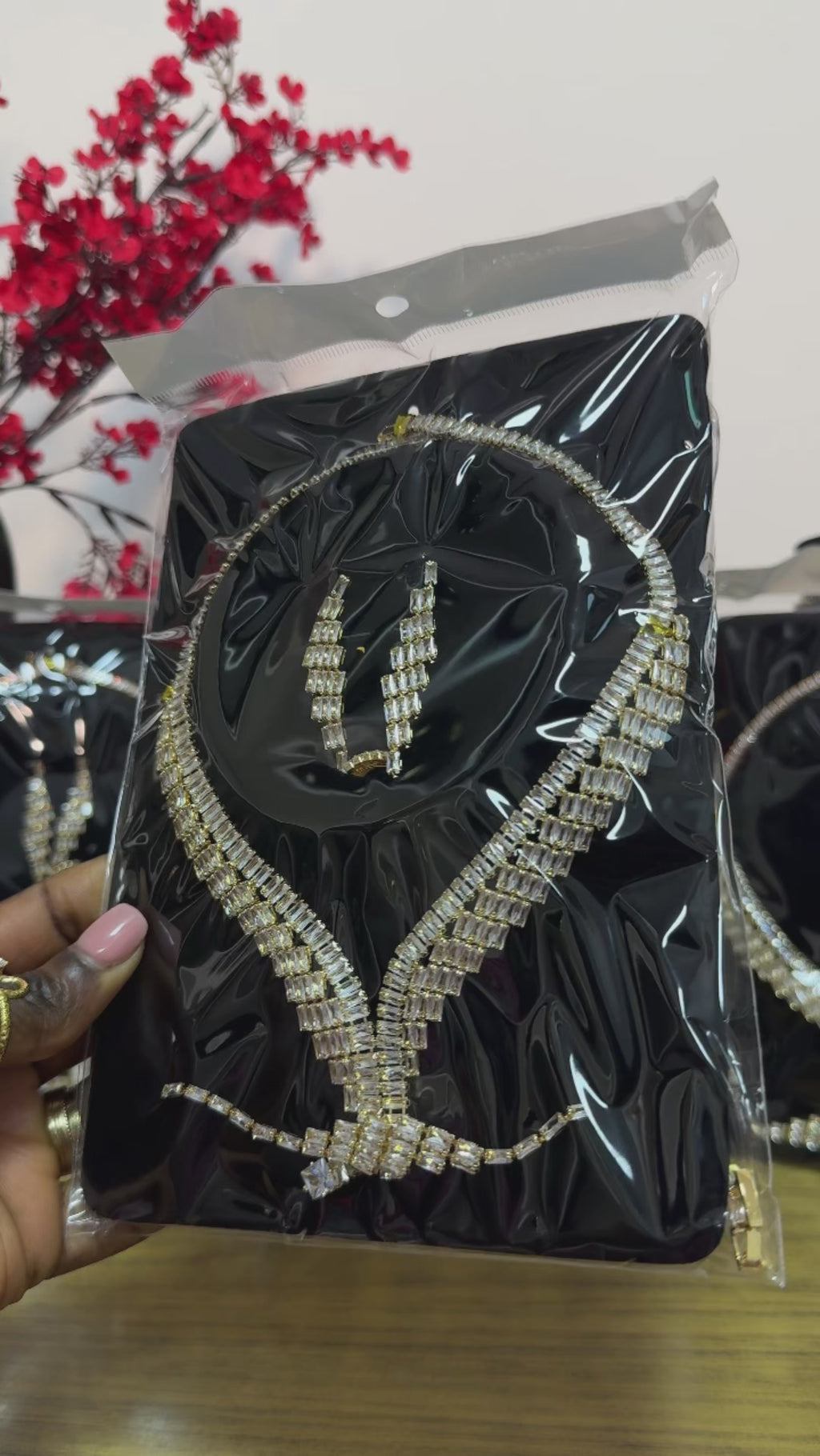 Cubic Zirconia Jewellery Set UK | 4 Piece Set - Necklace, Earrings, Ring & Bracelet 01