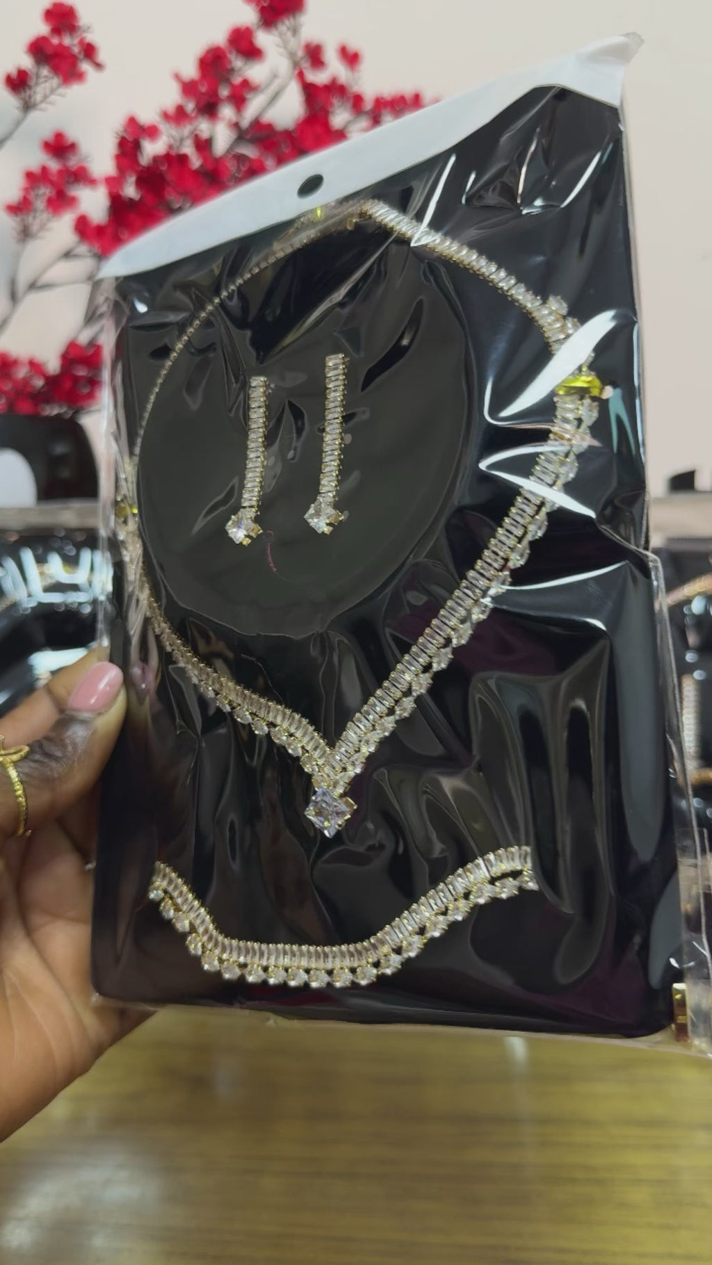 Cubic Zirconia Jewellery Set UK | 4 Piece Set - Necklace, Earrings, Ring & Bracelet 03