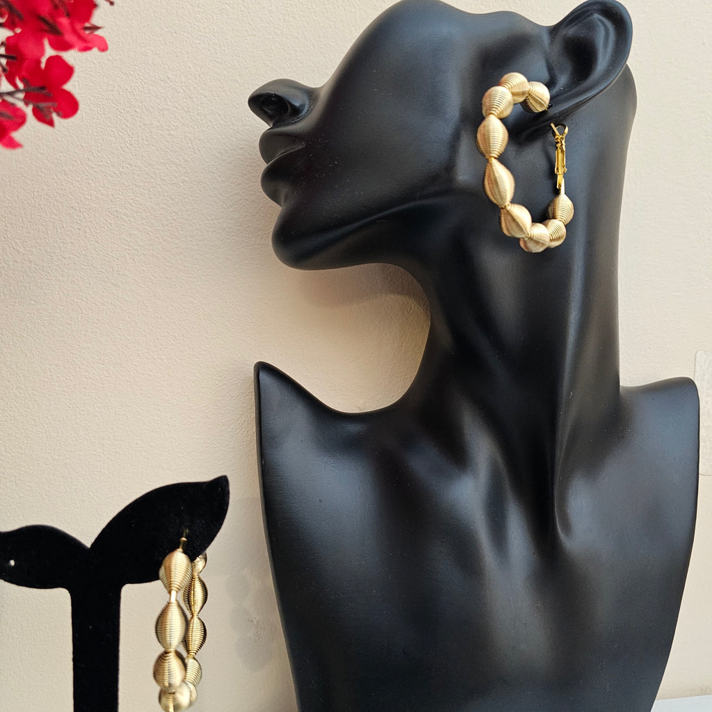 Gold-Plated Beaded Earrings