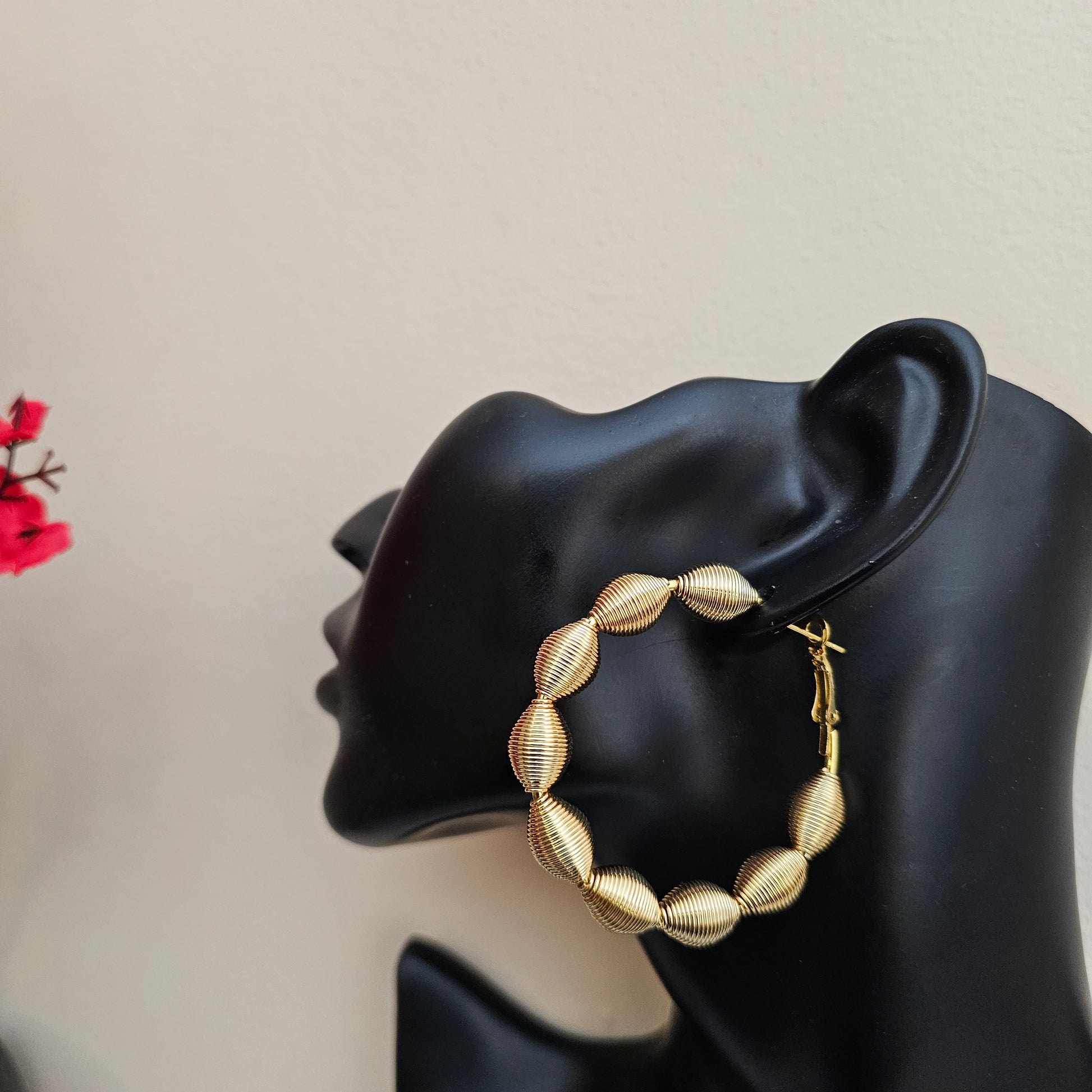 Gold-Plated Beaded Earrings
