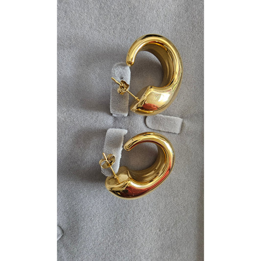 18K Gold-Plated Chunky Hoops