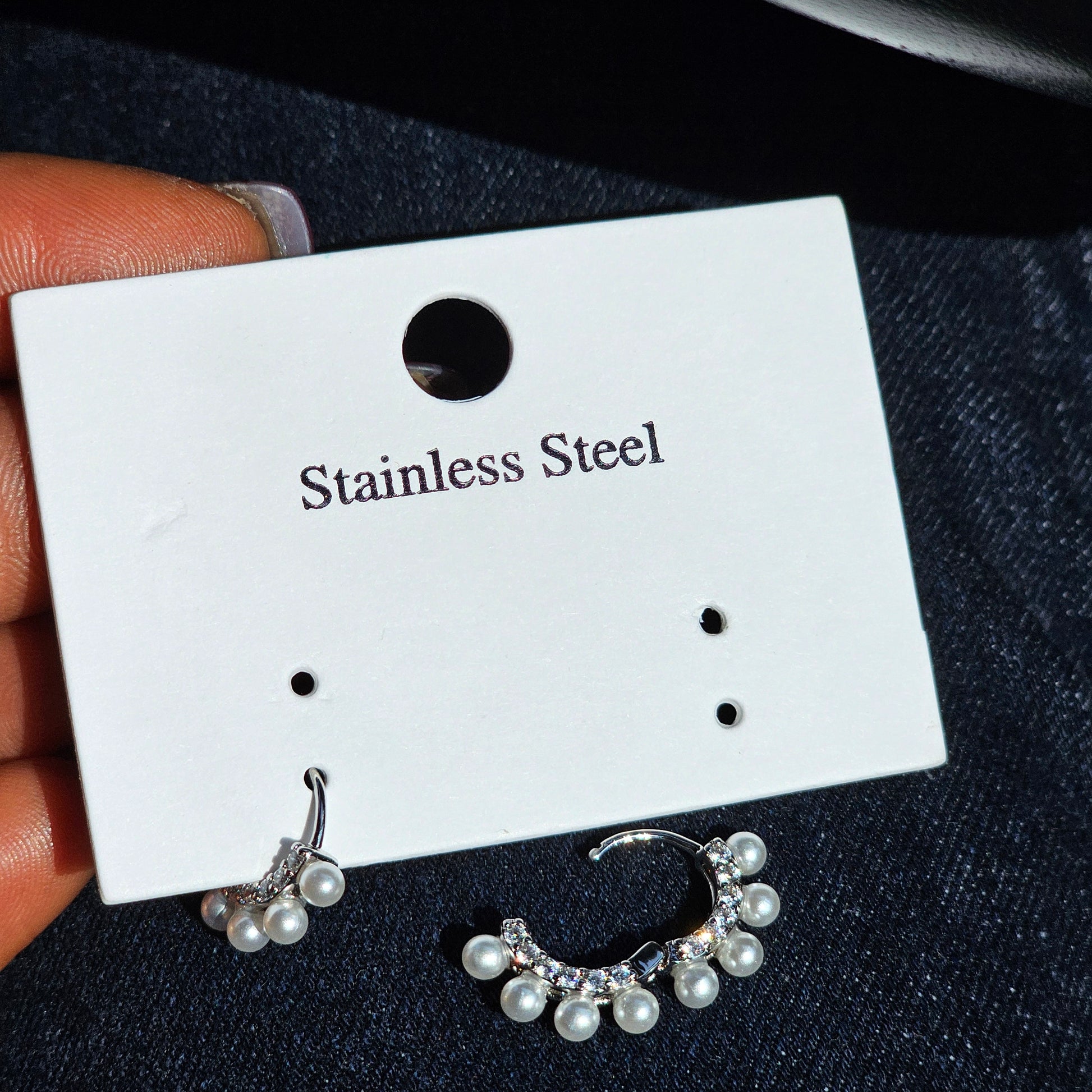 Round love Earrings –white beads
