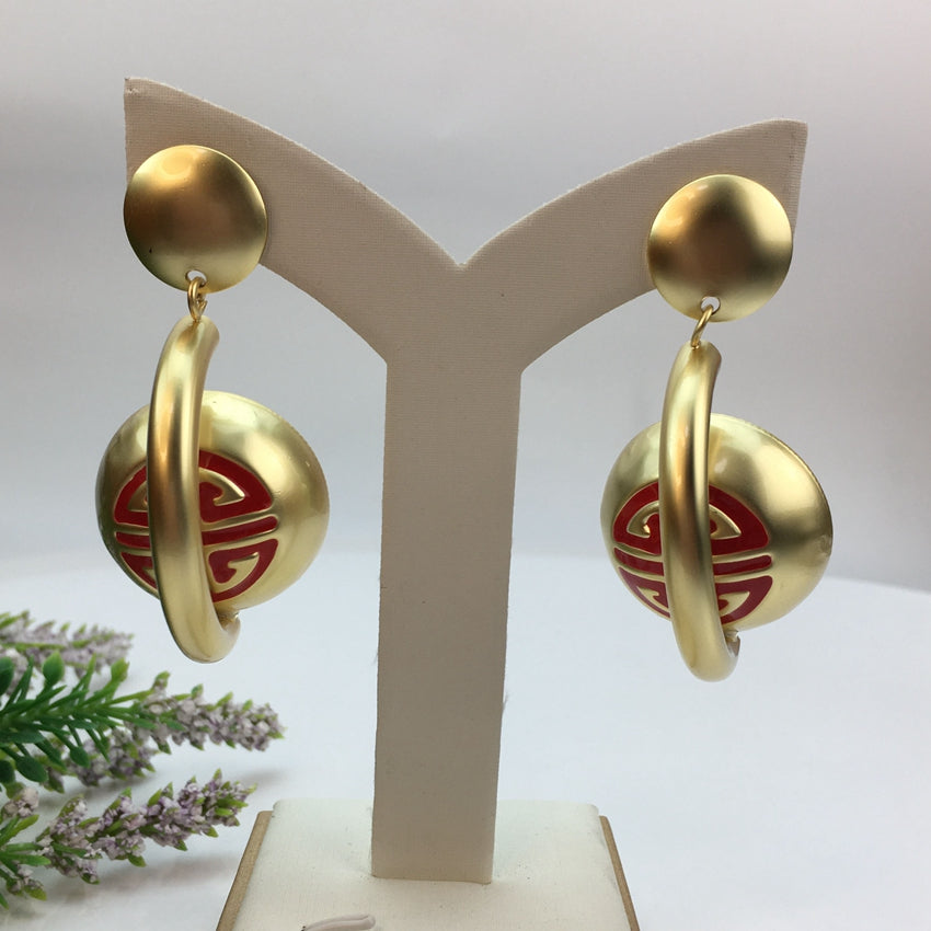 Gold-Plated Beaded Earrings