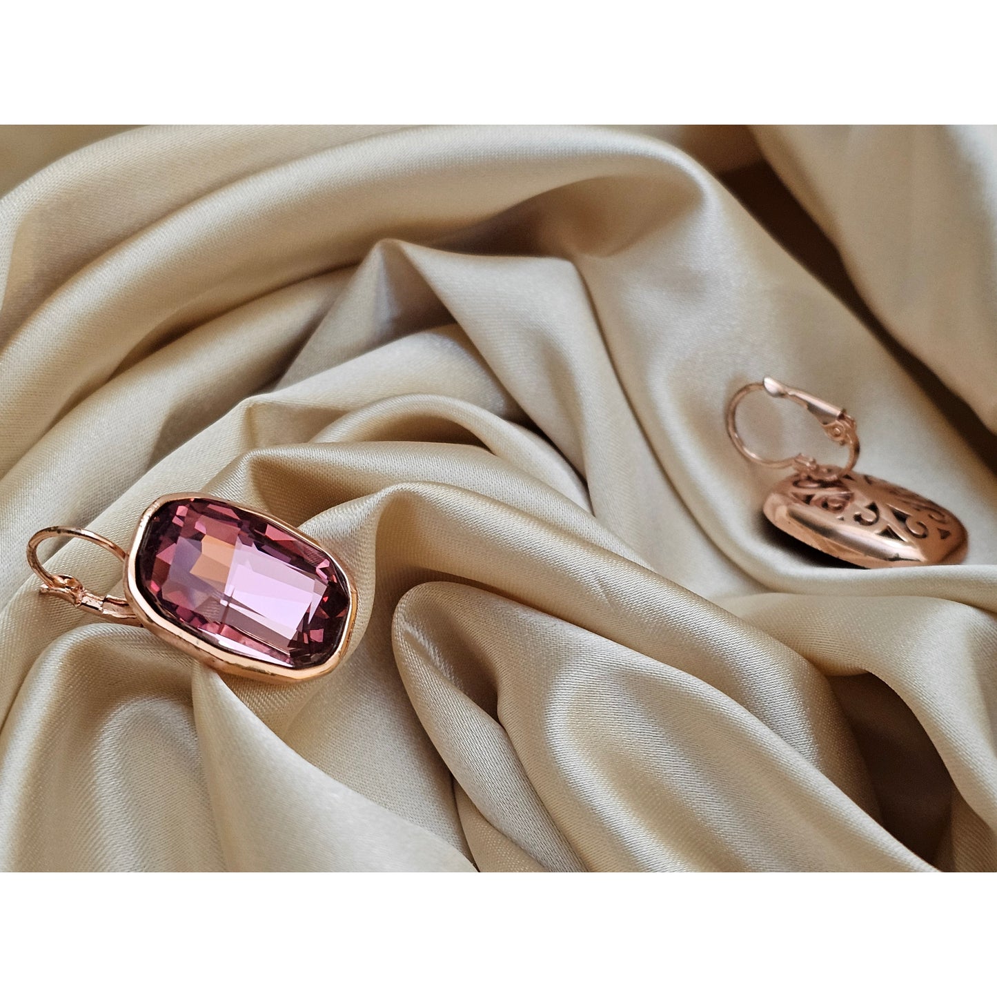 18K Gold-Plated Stone Earrings