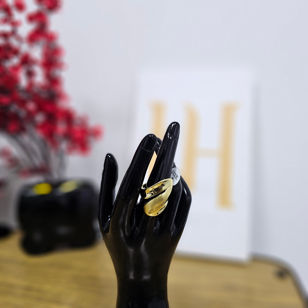 Adjustable Geometric Ring – Gold Plated Modern Design