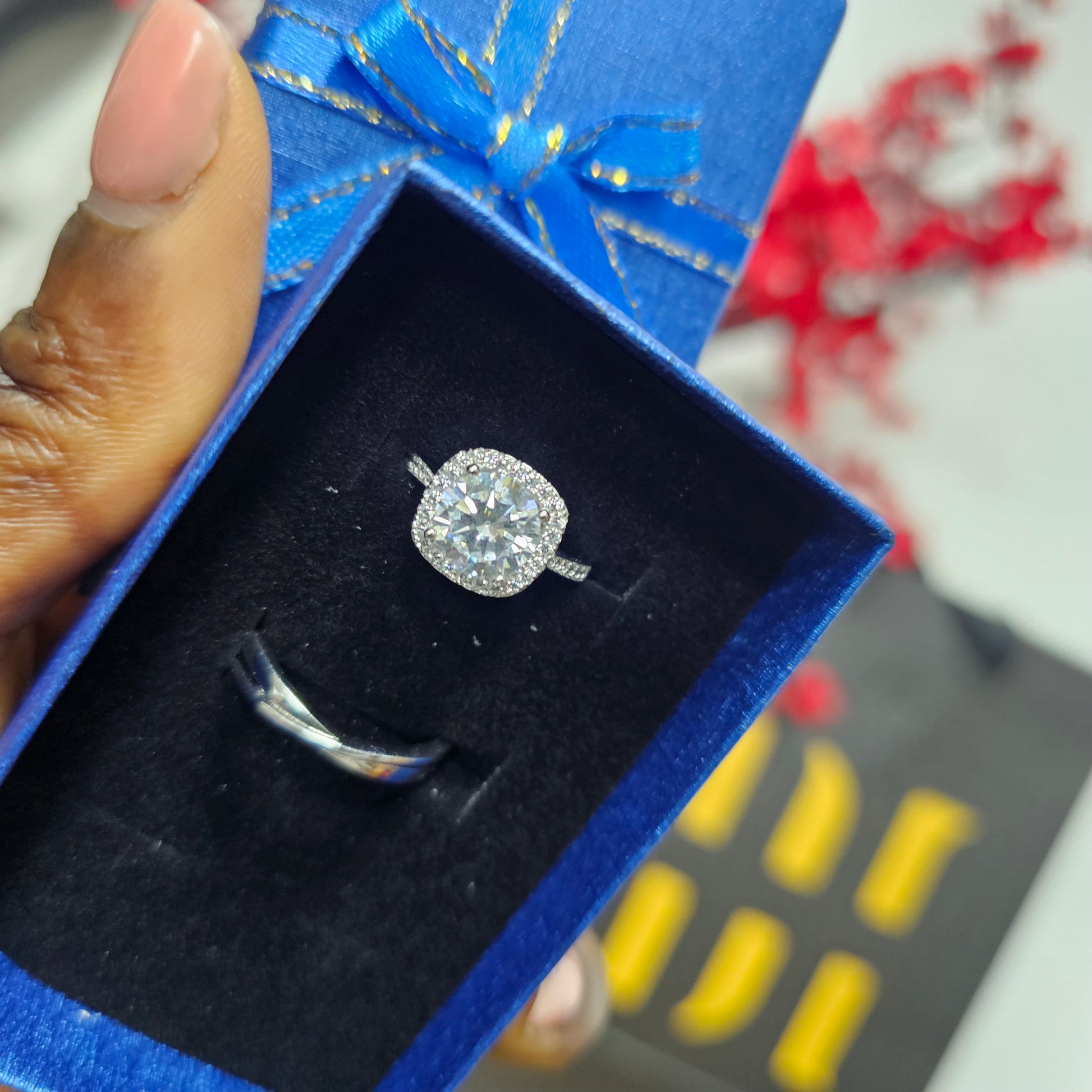 Adjustable Love Silver Wedding Ring Set
