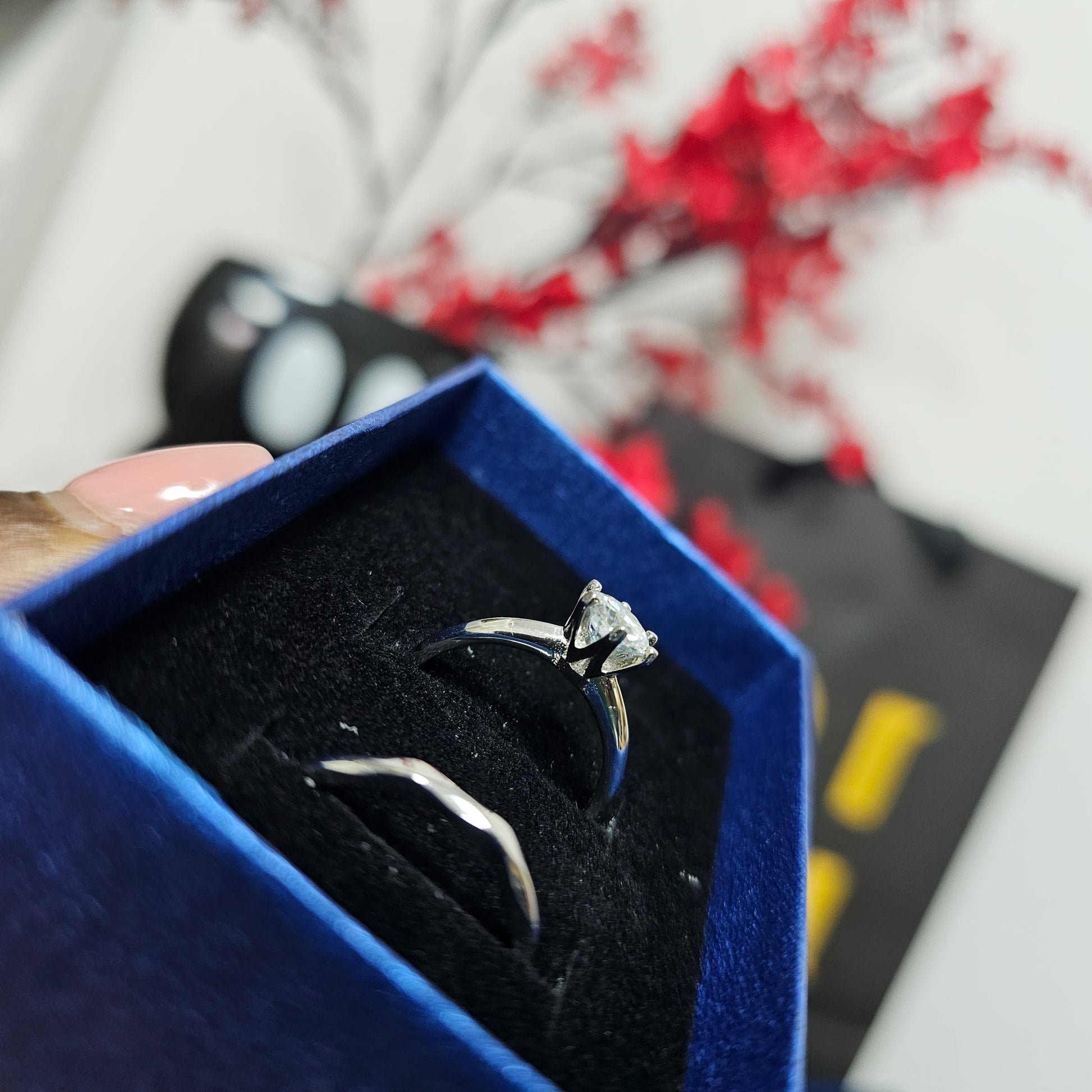 Adjustable Love Silver Wedding Ring Set1