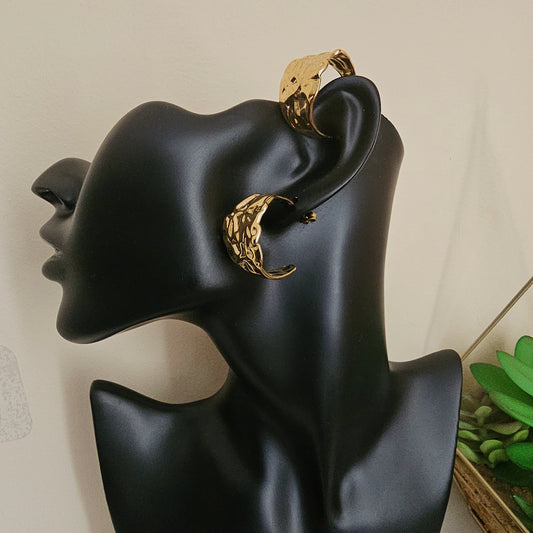 18K Gold-Plated Crossover Statement Earrings