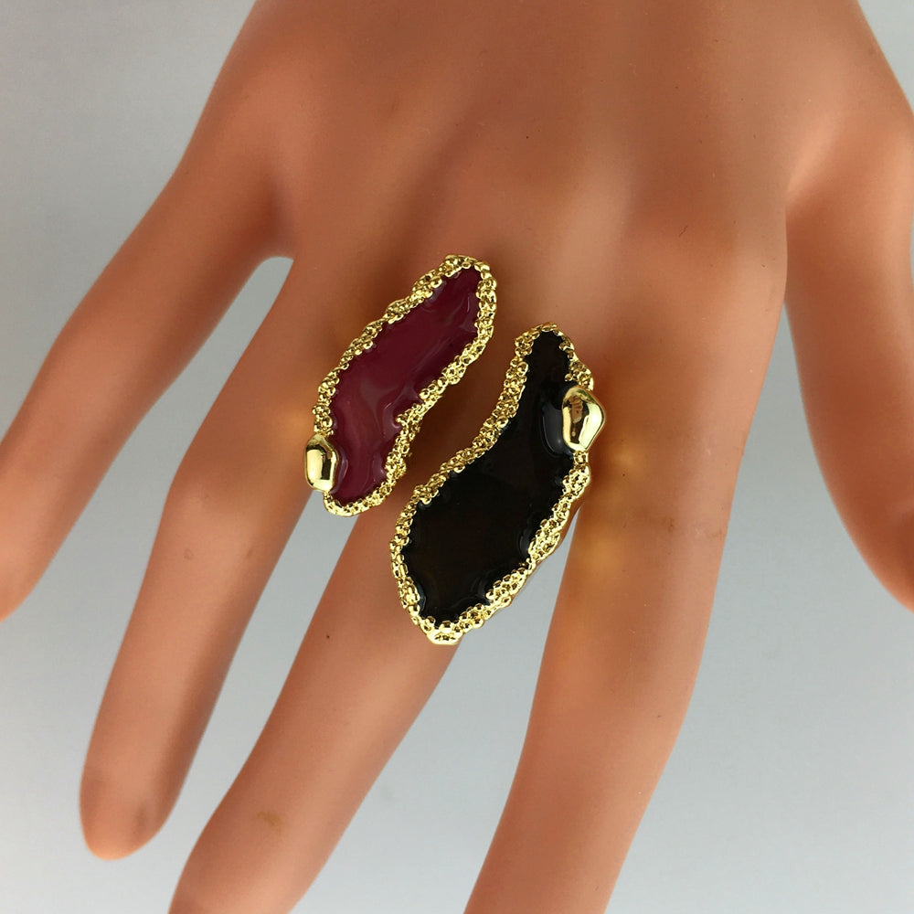 Leaf Design Gold Plated Ring – Nature Inspired Adjustable Fit