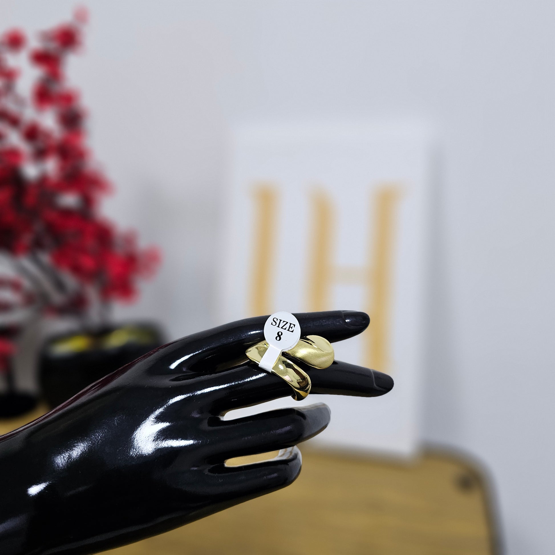 Adjustable Geometric Ring – Gold Plated Modern Design