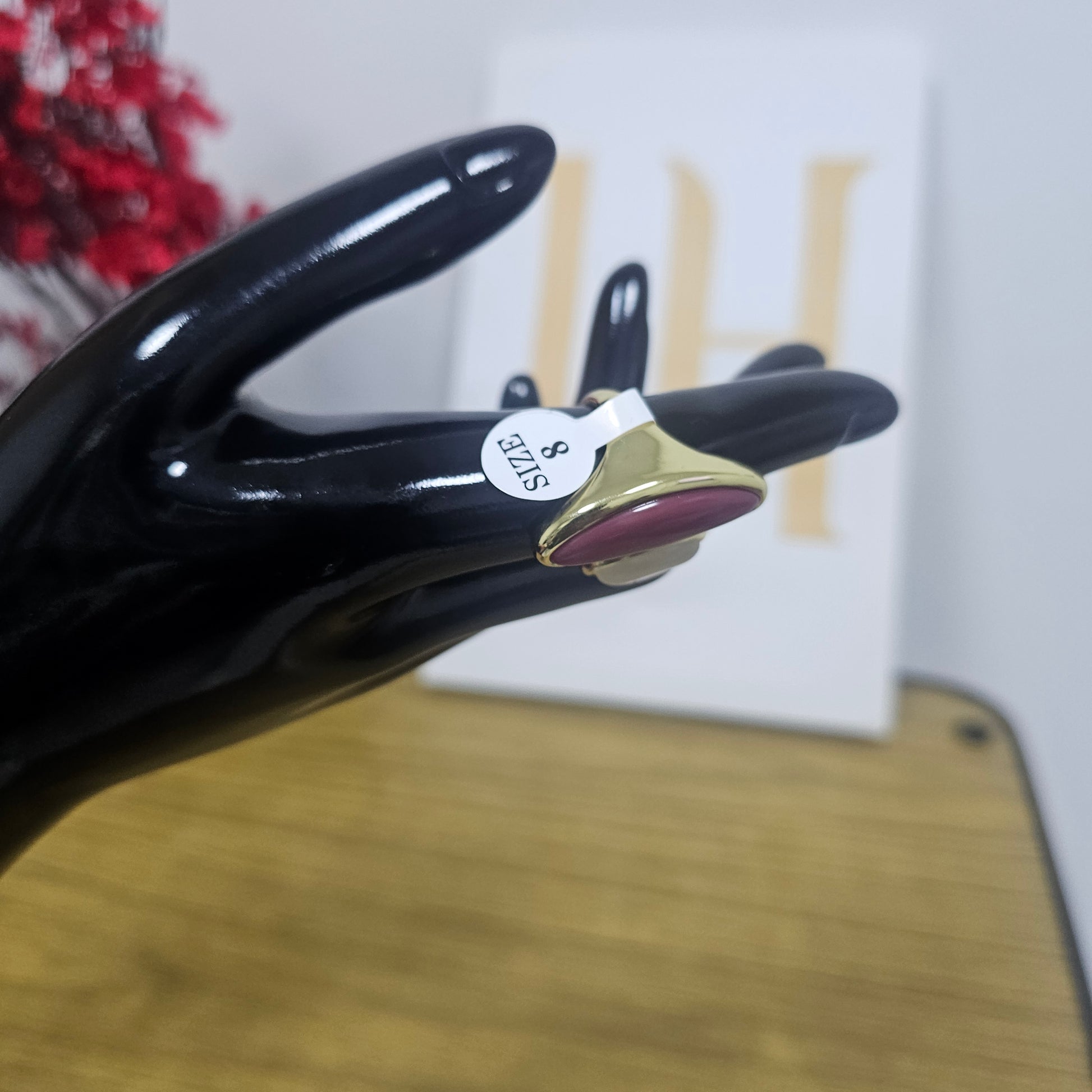 Square Crystal Adjustable Ring – Gold Plated Statement Sparkle