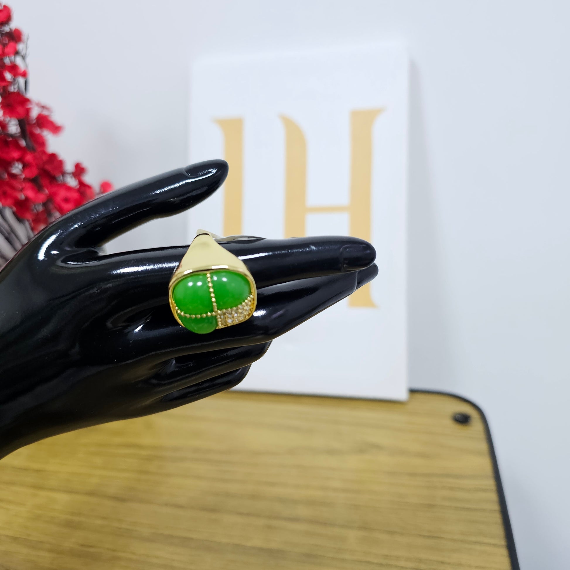 Adjustable Crystal Cluster Ring – Gold Plated Sparkle