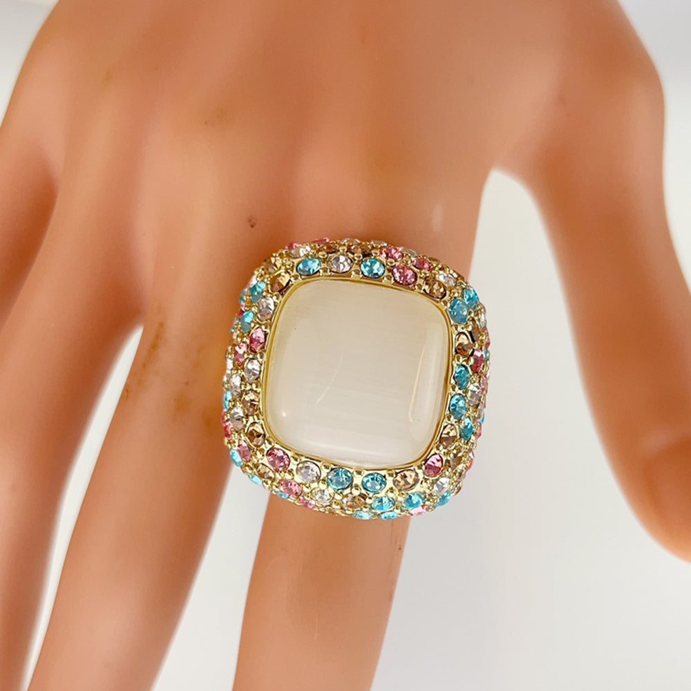 Pearl Accent Gold Plated Ring – Elegant Women’s Jewellery