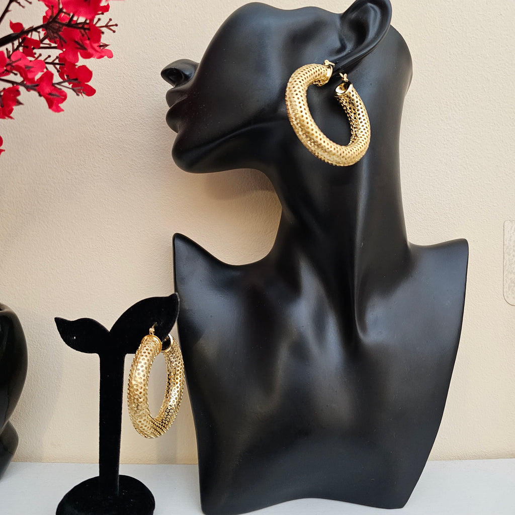 Bella Glow – 18K Gold-Plated Rose Dangle Earrings