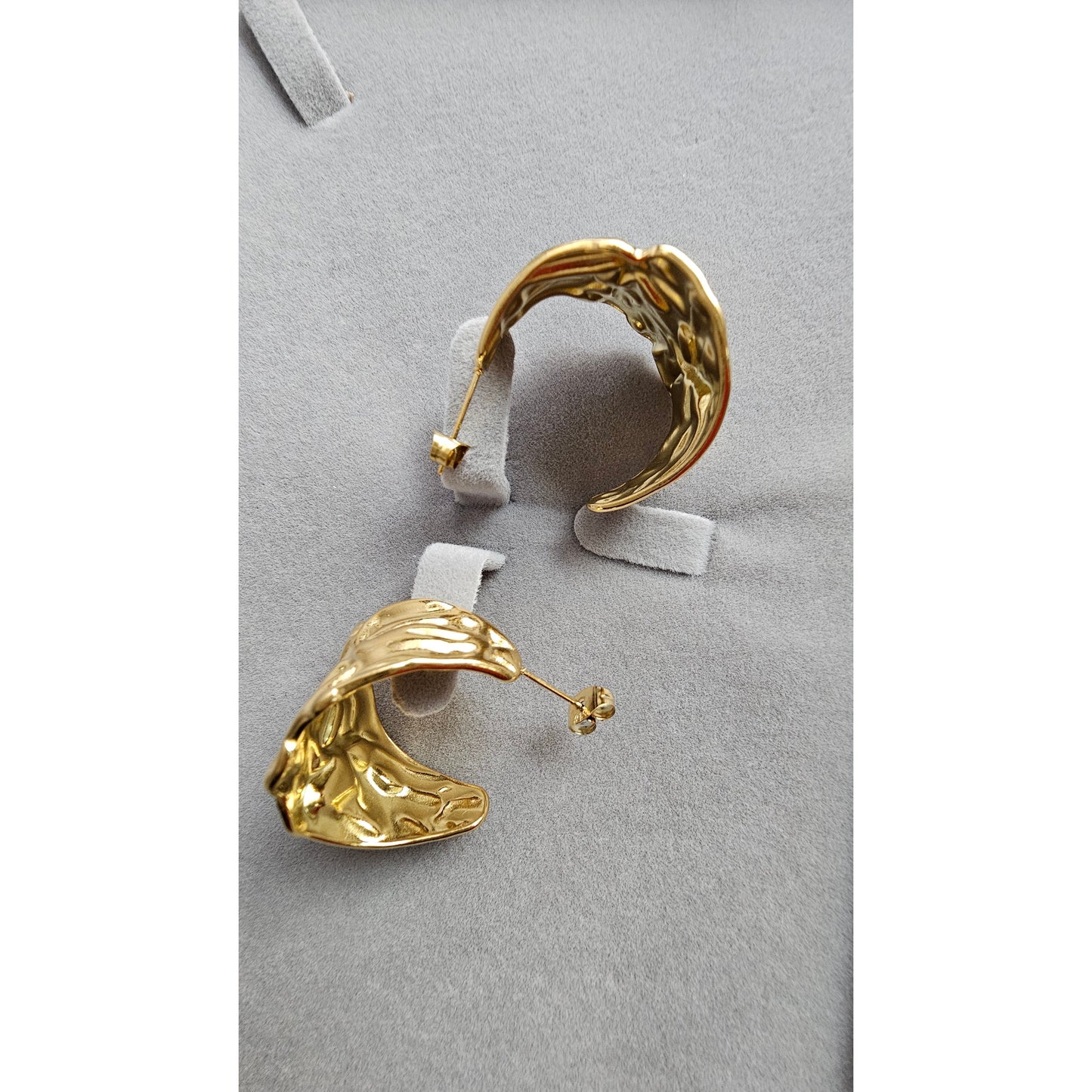 18K Gold-Plated Crossover Statement Earrings