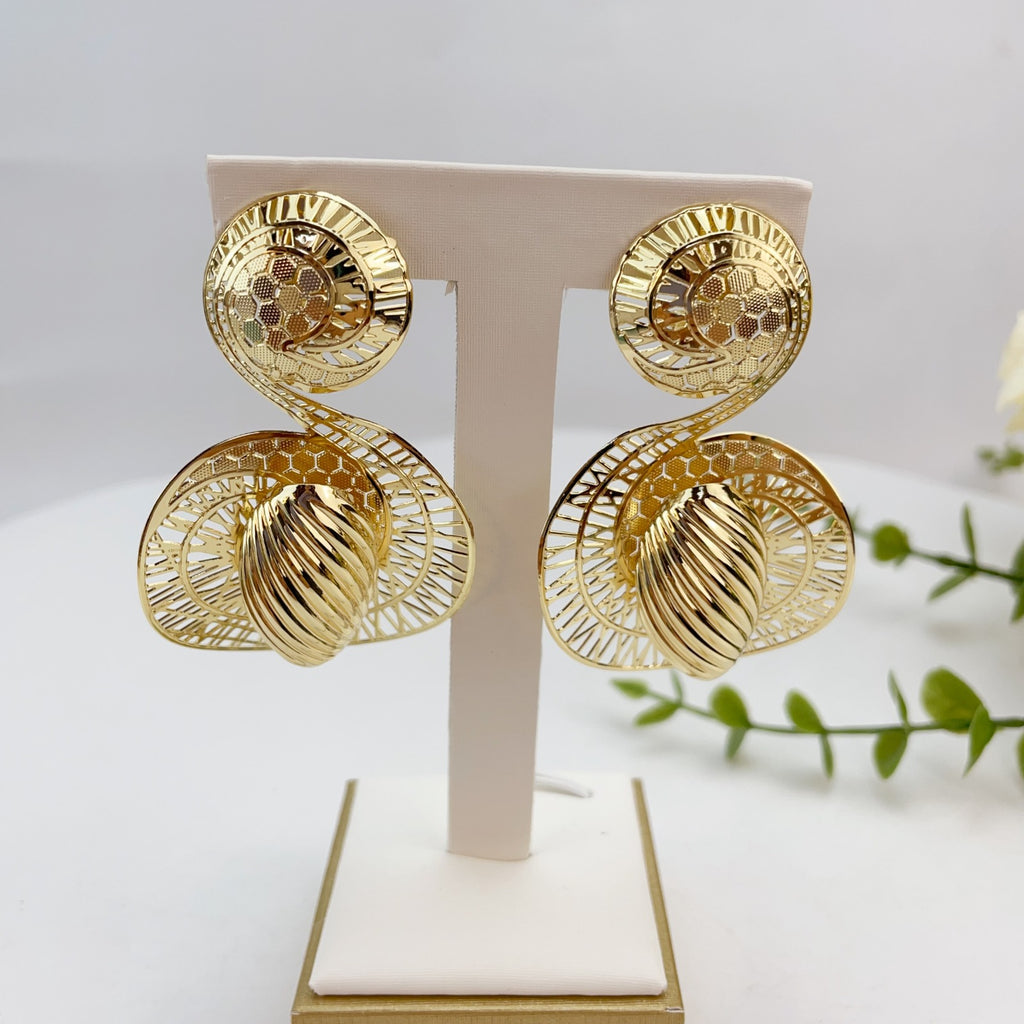 Maya Bold Gold-Plated Statement Earrings
