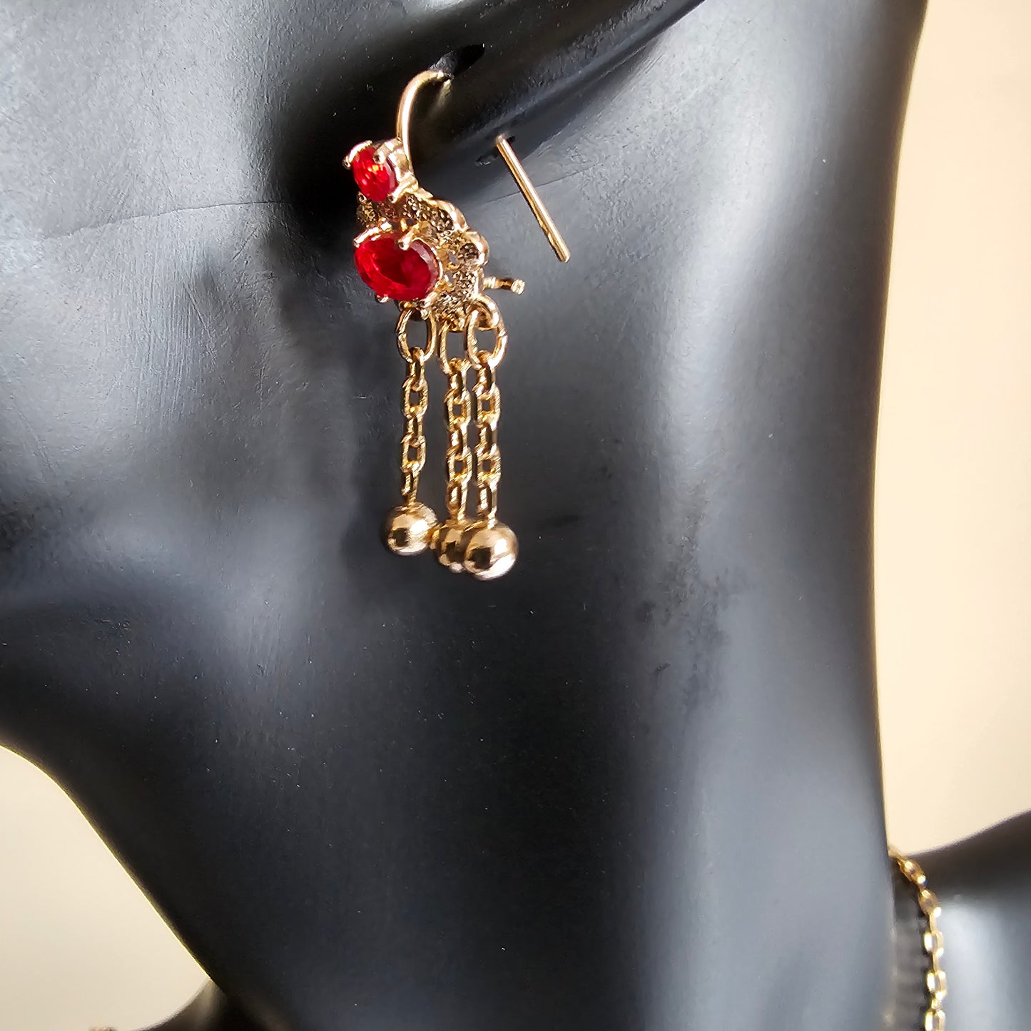 14k Gold Plated Red Set