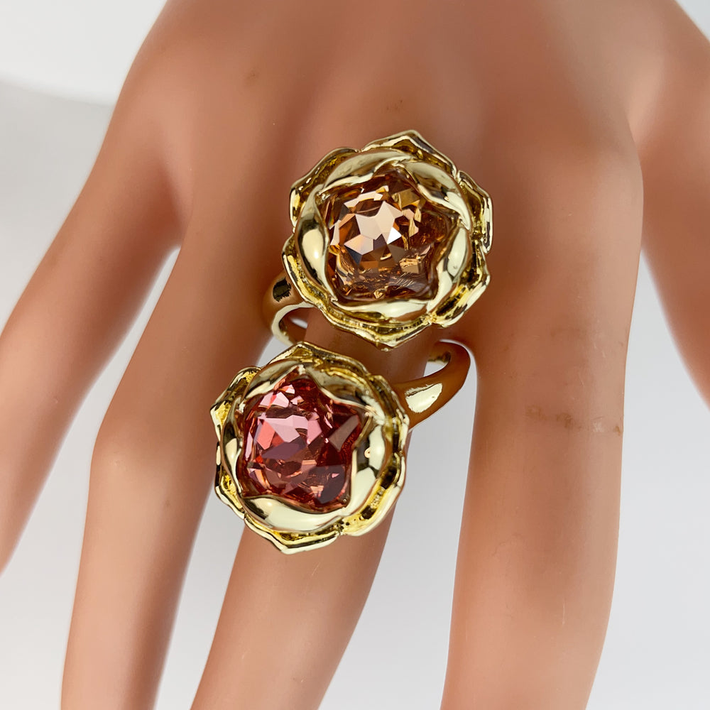 Bold Statement Cocktail Ring – Gold Plated Adjustable Fit