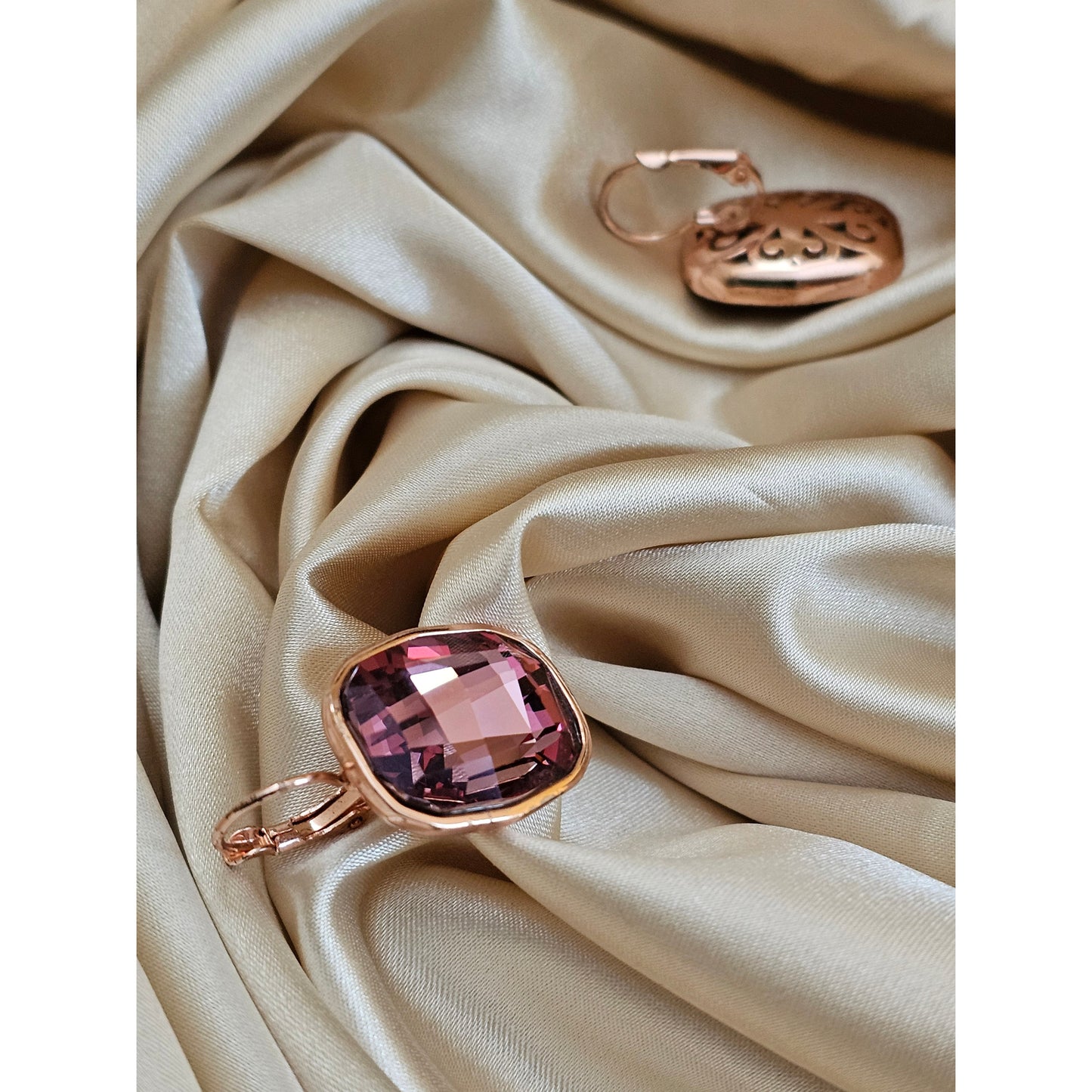 18K Gold-Plated Stone Earrings